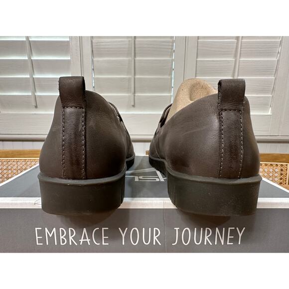 Dansko Linley Burnished Calf Grey Slip Ons Leather Sz 9.5/10 US NIB Arch Support - Picture 10 of 15